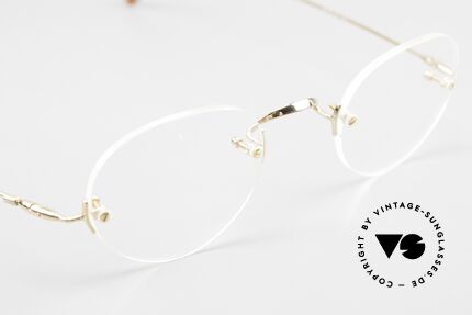 Lunor Classic Panto GP Randlosbrille Zeitlos Gold, die DEMOgläser können beliebig ausgetauscht werden, Passend für Herren und Damen