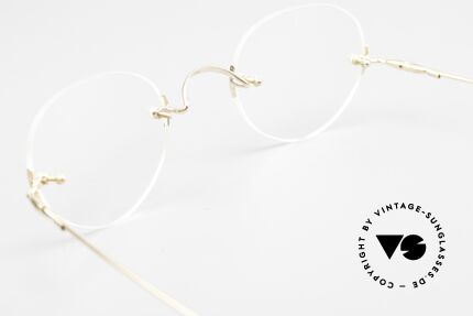 Lunor Classic Panto GP Randlosbrille Zeitlos Gold, Größe: extra small, Passend für Herren und Damen