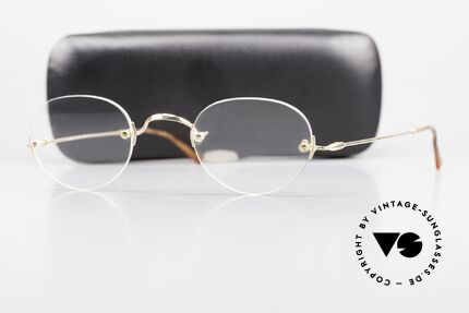 Lunor Classic Panto GP Randlosbrille Zeitlos Gold, Größe: extra small, Passend für Herren und Damen