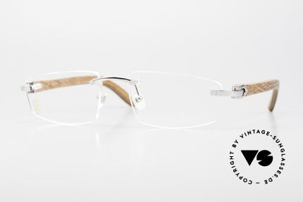 Cartier C-Decor Rimless Afrika Bubinga HolzBrille Details