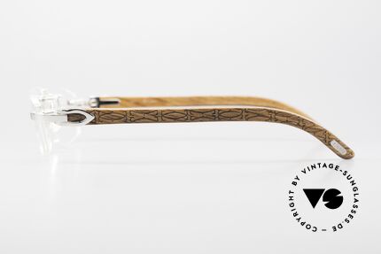 Cartier C-Decor Rimless Afrika Bubinga HolzBrille, ein ungetragenes Original mit Cartier Etui & Box, Passend für Herren und Damen