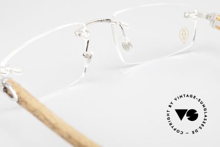 Cartier C-Decor Rimless Afrika Bubinga HolzBrille, Größe: medium, Passend für Herren und Damen