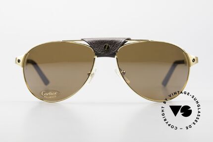 Cartier Santos Dumont Piloten Sonnenbrille Leder, benannt nach dem Flugpionier A. Santos Dumont, Passend für Herren Cartier Santos Dumont Piloten Sonnenbrille Leder, benannt nach dem Flugpionier A. Santos Dumont, Passend für Herren