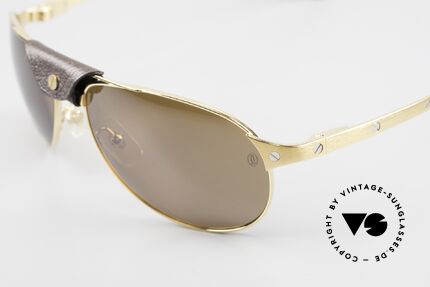 Cartier Santos Dumont Piloten Sonnenbrille Leder, berühmte Lederbrücke & flexible Federscharniere, Passend für Herren Cartier Santos Dumont Piloten Sonnenbrille Leder, berühmte Lederbrücke & flexible Federscharniere, Passend für Herren