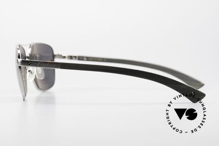 Cartier Santos De Cartier Pilotenbrille Holz Polarized, graue Sonnengläser (POLARISIEREND, 100% UV), Passend für Herren