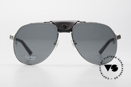 Cartier Santos Dumont Aviator Sonnenbrille Leder, benannt nach dem Flugpionier A. Santos Dumont, Passend für Herren