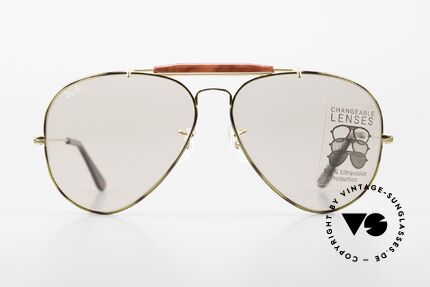 Ray Ban Outdoorsman II Tortuga Changeable Brown USA, die Pilotenbrille schlechthin in Größe 62/14 large, Passend für Herren