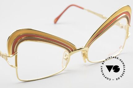 Casanova Arché 7 Limitierte Kunstbrille 24kt, ungetragene 80er Rarität für Kunstliebhaber, Gr. 54/20, Passend für Damen