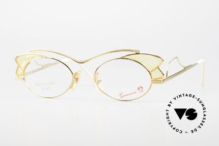 Casanova LC1 24kt Vergoldet Murano Glas, zauberhafte Casanova Damenbrille aus den 80er/90ern, Passend für Damen