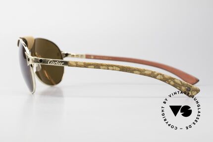 Cartier Santos Dumont Polarisierend Holz Und Leder, braune Sonnengläser (POLARISIEREND, 100% UV), Passend für Herren Cartier Santos Dumont Polarisierend Holz Und Leder, braune Sonnengläser (POLARISIEREND, 100% UV), Passend für Herren