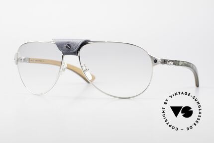 Cartier Santos Dumont Holzbrille Mit Lederbrücke, edle Cartier Holzbrille der Santos Dumont Serie, Passend für Herren