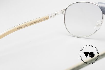 Cartier Santos Dumont Holzbrille Mit Lederbrücke, Größe: large, Passend für Herren