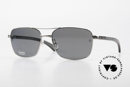 Cartier Santos De Cartier Large Holzbrille Polarized, kostbare Santos de Cartier Aviator Sonnenbrille, Passend für Herren