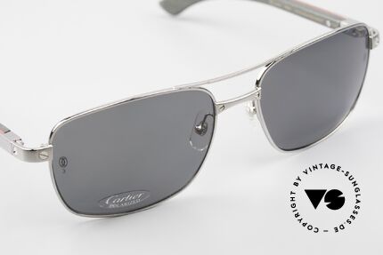 Cartier Santos De Cartier Large Holzbrille Polarized, ungetragenes Original + Cartier Etui & Verpackung, Passend für Herren