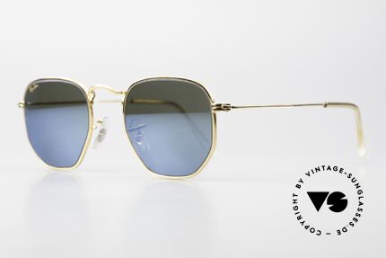 Ray Ban Classic Style III Blau Verspiegeltes B&L Glas, vergoldete Luxus-Ausführung: wirklich made in USA, Passend für Herren und Damen