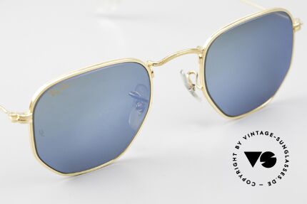 Ray Ban Classic Style III Blau Verspiegeltes B&L Glas, orig. Name: CC Style 3, W1864, gold, G15 Blau Mirror, Passend für Herren und Damen