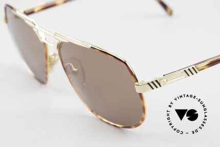 Ted Lapidus 3402 70er Herren Sonnenbrille Pilot, braune CR39 Sonnengläser für 100% UV Protection, Passend für Herren