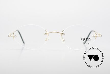 Fred Fidji F4 Randlose Brille Rosegold, marines Design (charakteristisch Fred) in Top-Qualität, Passend für Damen