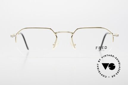Fred Shetland Halb Rahmenlose Luxusbrille, marines Design (charakteristisch Fred) in Top-Qualität, Passend für Herren