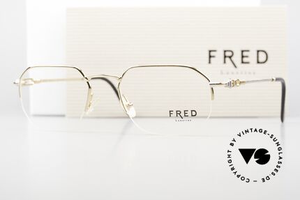 Fred Shetland Halb Rahmenlose Luxusbrille, Größe: medium, Passend für Herren