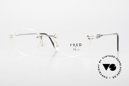 Fred Orcade F3 Randlos Platin Brille Segler, Fred Brille, Orcade F3, 51-20 mit orig. DEMO-Gläsern, Passend für Damen