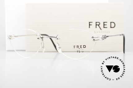 Fred Orcade F3 Randlos Platin Brille Segler, Größe: medium, Passend für Damen