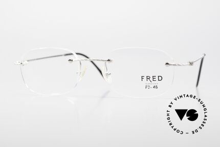 Fred F10 L01 Randlose Luxusbrille Platin Details