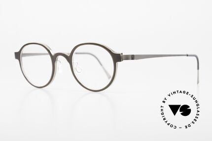 Lindberg 1013 Acetanium Runde Designer Brille Panto, Mod. 1013 in Gr. 46/24: Acetat & Titanium Kombination, Passend für Herren und Damen