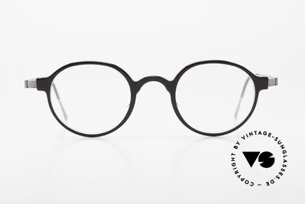 Lindberg 1013 Acetanium Designer Brille Panto Rund, die Rahmen-Farbe AE63 wirkt wie dunkelbraunes Horn, Passend für Herren und Damen