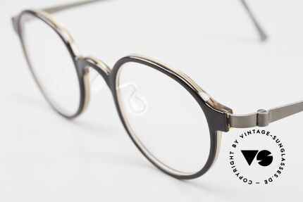 Lindberg 1013 Acetanium Designer Brille Panto Rund, Mod. 1013 in Gr. 46/24: Acetat & Titanium Kombination, Passend für Herren und Damen