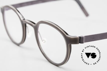 Lindberg 1014 Acetanium Runde Designer Brille Panto, color AE40: Front wirkt wie Horn; Bügel leicht violett, Passend für Herren und Damen