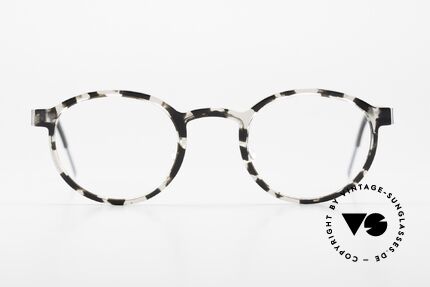 Lindberg 1014 46 Acetanium Runde Brille Panto Mosaik, Designer-Brille für Damen und Herren gleichermaßen, Passend für Herren und Damen