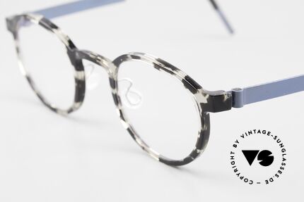 Lindberg 1014 46 Acetanium Runde Brille Panto Mosaik, color "AI11": Front in Mosaik; Bügel in blau-metallic, Passend für Herren und Damen