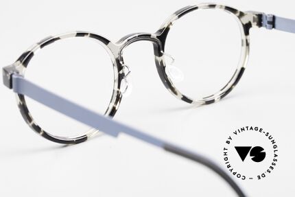 Lindberg 1014 Acetanium Runde Brille Panto Mosaik, ungetragenes Designerstück mit original Lindberg Etui, Passend für Herren und Damen