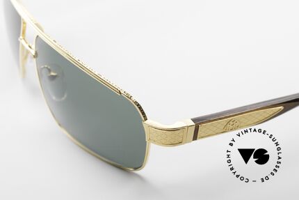 Maybach The Admiral I 24kt Gelbgold Holzbrille, inspiriert am weltberühmten Automobil-Interieur, Passend für Herren