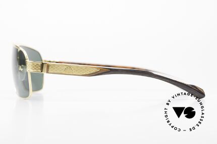 Maybach The Admiral I 24kt Gelbgold Holzbrille, polarisierende ZEISS Sonnengläser (nur das Beste), Passend für Herren