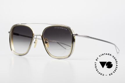 DITA System One Herren Sonnenbrille Aviator, palladium-plattierte & gelb-goldene Luxus-Fassung, Passend für Herren