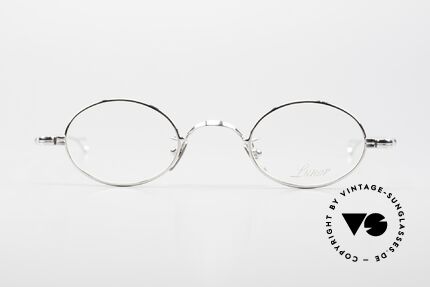 Lunor V 101 Kleine Ovale Brille Platin, zeitlose, ovale Brillenform (Unisex) in Small Größe, Passend für Herren und Damen