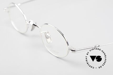 Lunor V 101 Kleine Ovale Brille Platin, altes Original aus den späten 90ern / frühe 2000er, Passend für Herren und Damen
