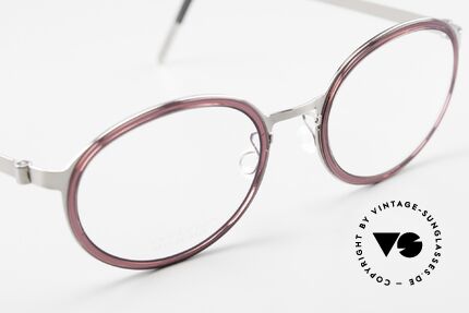 Lindberg 9740 Strip Titanium Ovale Damenbrille Himbeere, ungetragenes Designerstück mit original Lindberg Etui, Passend für Damen