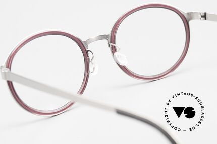 Lindberg 9740 Strip Titanium Ovale Damenbrille Himbeere, die orig. DEMOgläser können beliebig getauscht werden, Passend für Damen