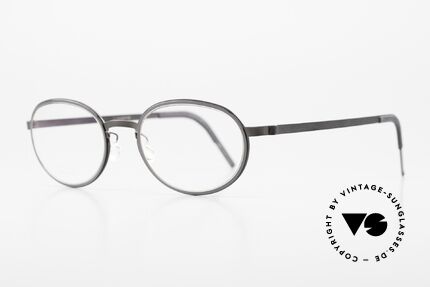Lindberg 9720 Strip Titanium Brille Oval Damen & Herren, ovale Titanium-Fassung mit Inner-Rims in anthrazit, Passend für Herren und Damen