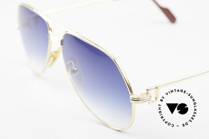 Cartier Vendome LC - S Luxus Sonnenbrille von 1983, hier mit Louis Cartier Dekor in SMALL Gr. 56-14, 130, Passend für Herren und Damen