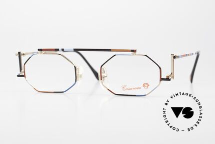 Casanova RVC2 Geometrische Brille Purismus, vintage Casanova Brille, Mod. RVC2, Gr. 44/22, col. 05, Passend für Herren und Damen