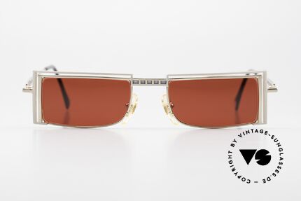 Casanova LC5 Knallige 3D Rot Gläser Eckig, interessante 80er/90er vintage Sonnenbrille aus Italien, Passend für Herren und Damen