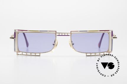 Casanova LC4 Sonnenbrille Eckig und Bunt, interessante 80er/90er vintage Sonnenbrille aus Italien, Passend für Herren und Damen