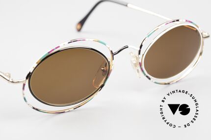 Casanova LC16 Verrückte Sonnenbrille Bunt, ungetragen mit braunen Sonnengläsern; 100% UV Schutz, Passend für Damen