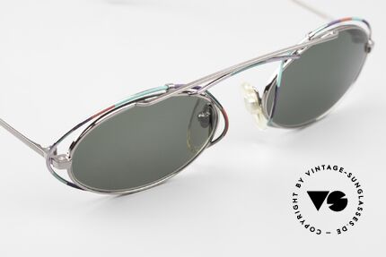 Casanova LC22 Sonnenbrille Jugendstil Oval, ungetragen mit grünen Sonnengläsern; 100% UV Schutz, Passend für Damen