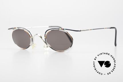 Casanova LC31 Ovale Sonnenbrille Crazy, außergewöhnlich: in silber-schwarz mit buntem Muster, Passend für Herren und Damen