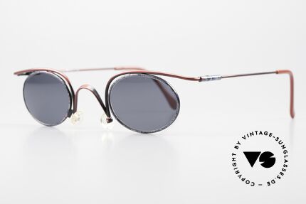 Casanova LC31 90er Sonnenbrille Crazy Oval, außergewöhnlich: in antik-weinrot mit grauem Muster, Passend für Herren und Damen